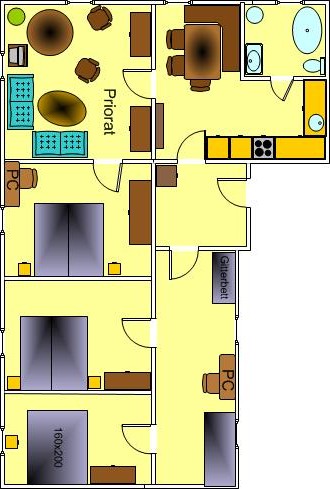 Plan der Wohnung Priorat